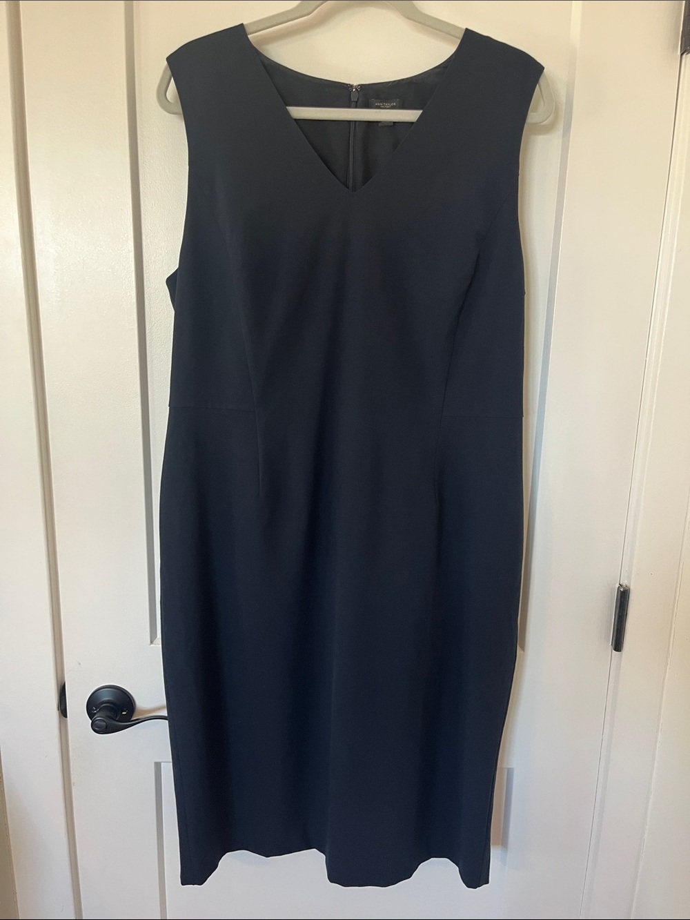 Ann Taylor Navy V-Neck Sheath Dress